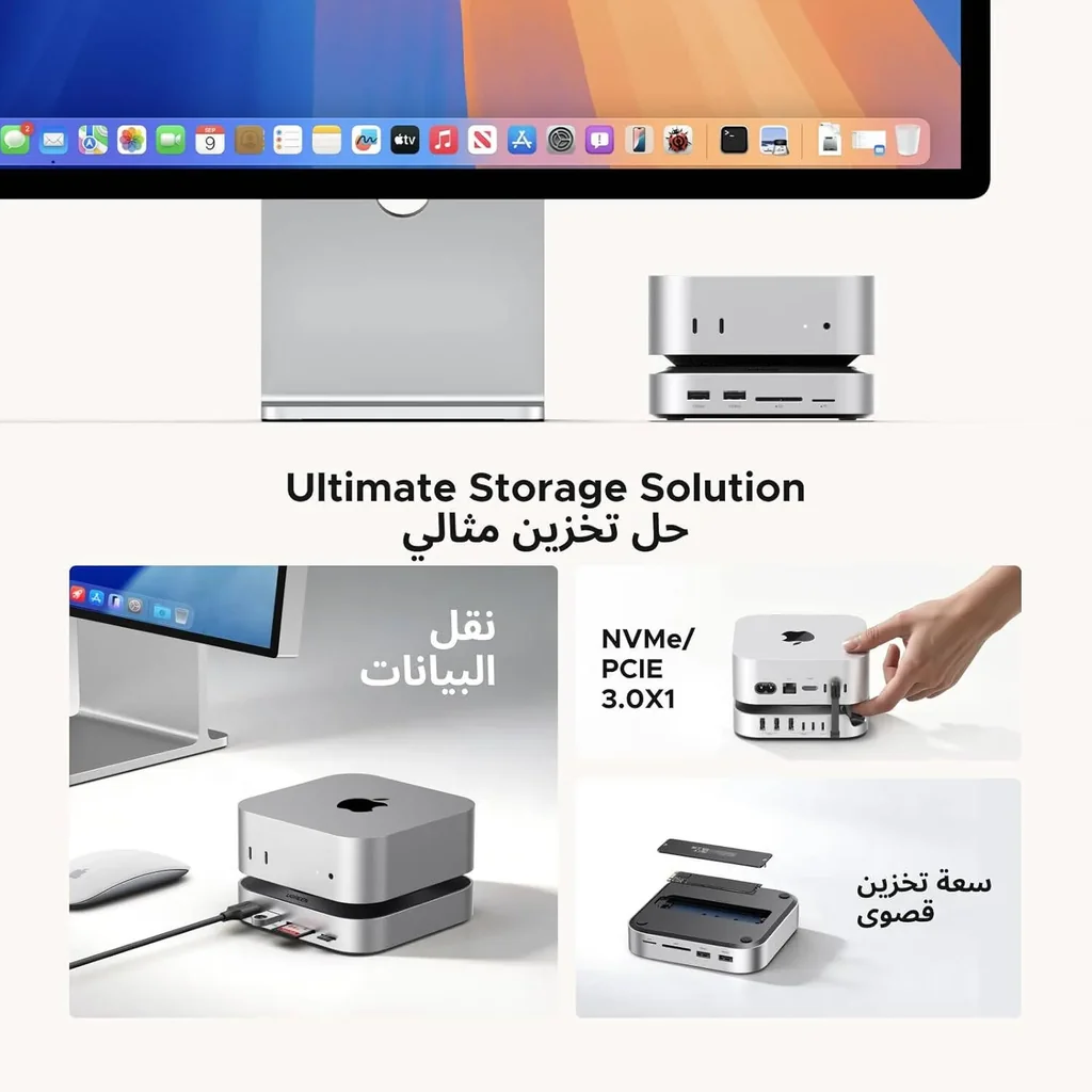 UGREEN USB C Docking Station with Built-in M.2 SSD Enclosure, 11 Ports, 10Gbps High-Speed Transfer, HDMI Output and Card Reader for Laptop Expansion | 65487 - Image 5