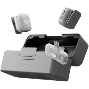 DJI Mic Mini 2 Wireless Microphone, 24 Bit Recording, 400m Wireless Range, Dual Channel Recording, Noise Reduction Technology, Magnetic Clip Design, 2 TX, 1 Mobile RX, Charging Case, Black | Mini2