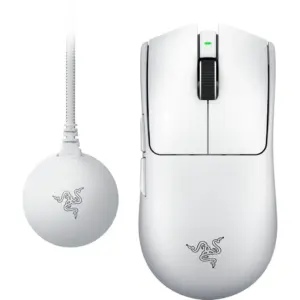 Razer Viper V4 Pro Gaming Mouse, 50000 DPI Focus Pro Sensor Gen 3, 8000Hz Polling Rate, 49G Ultra Lightweight, 180 Hours Battery, White | RZ01-05630200-R3G1