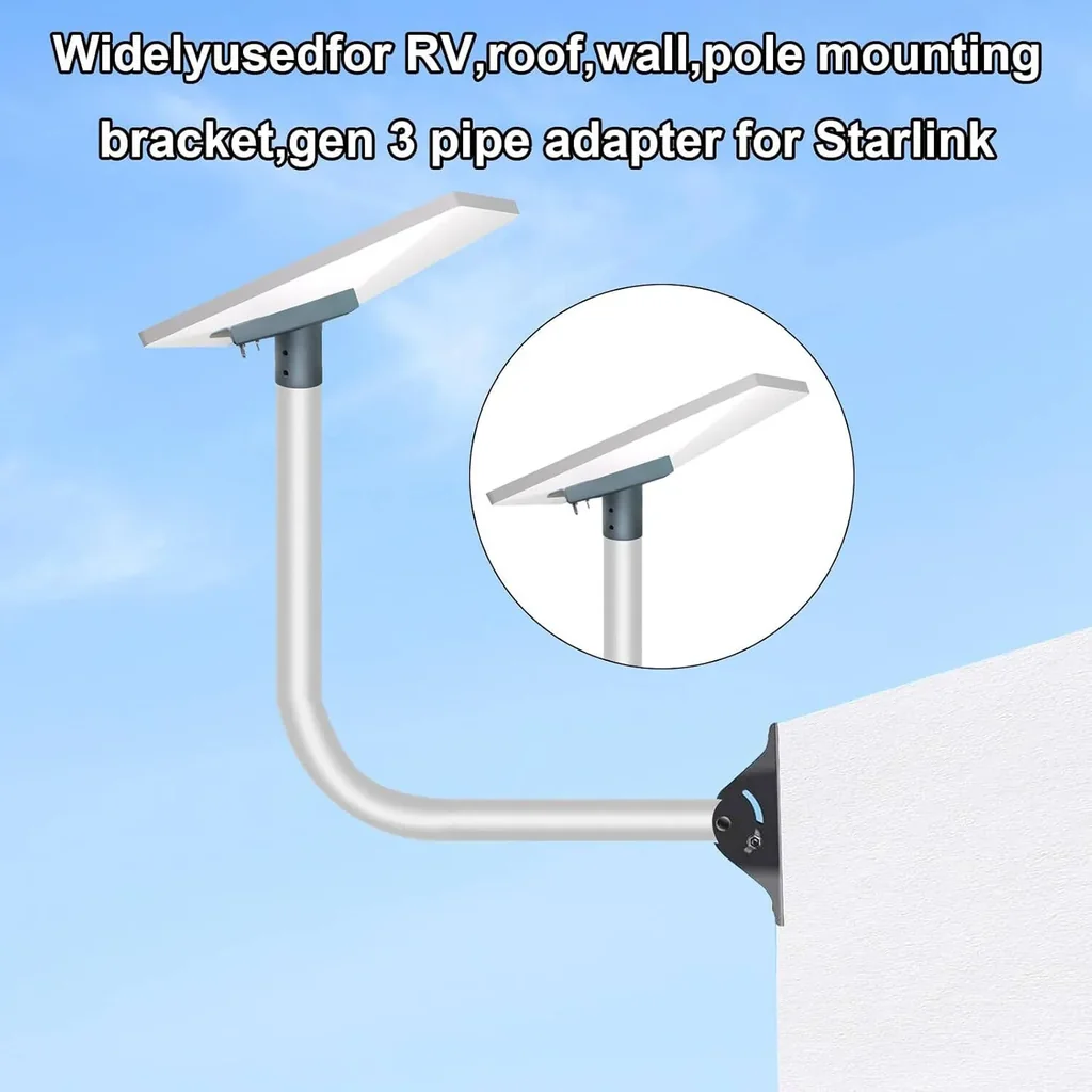Starlink Pipe Adapter for V3 Plastic T02, Mounting Bracket for Starlink Dish, Installation Accessory, Satellite Internet Mounting Solution for Secure Setup, Gray | STL-Gen-Base-lb-01 - Image 4