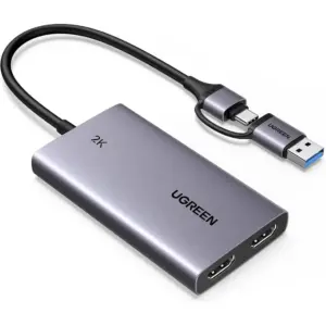 UGREEN Video Capture Card, HDMI 4K@30Hz Passthrough & Loop-out, USB 3.0 Full HD 2K@30Hz Capture, for Living Streaming, Video Conference | 25773
