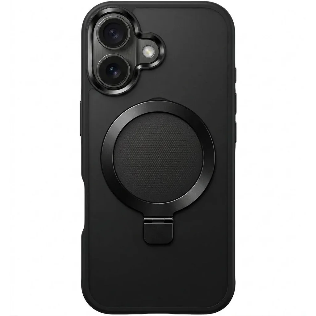 CROWNYX Aegis GripStand Pro Case for iPhone 16 Plus, Compatible with MagSafe, Shockproof, Slim Hybrid TPU Cover with Kickstand & Grip Ring, Matte Black | IP16PL-MGSF-AGSP-BLK