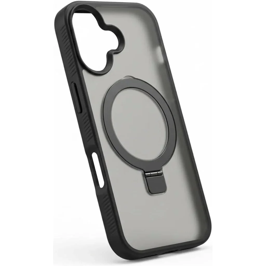 CROWNYX Aegis GripStand Pro Case for iPhone 16 Plus, Compatible with MagSafe, Shockproof, Slim Hybrid TPU Cover with Kickstand & Grip Ring, Matte Black | IP16PL-MGSF-AGSP-BLK - Image 2
