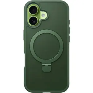 CROWNYX Aegis GripStand Pro Case for iPhone 16 Plus, Compatible with MagSafe, Shockproof, Slim Hybrid TPU Cover with Kickstand & Grip Ring, Green | IP16PL-MGSF-AGSP-GRN
