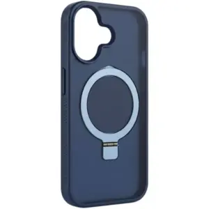 CROWNYX Aegis GripStand Pro Case for iPhone 16 Plus, Compatible with MagSafe, Shockproof, Slim Hybrid TPU Cover with Kickstand & Grip Ring, Blue | IP16PL-MGSF-AGSP-BLU