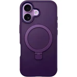 CROWNYX Aegis GripStand Pro Case for iPhone 16 Plus, Compatible with MagSafe, Shockproof, Slim Hybrid TPU Cover with Kickstand & Grip Ring, Purple | IP16PL-MGSF-AGSP-PUR