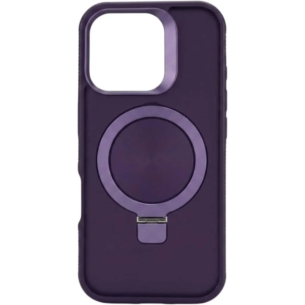CROWNYX Aegis GripStand Pro Case for iPhone 16 Pro Max, Compatible with MagSafe, Shockproof, Slim Hybrid TPU Cover with Kickstand & Grip Ring, Purple | IP16PM-MGSF-AGSP-PUR