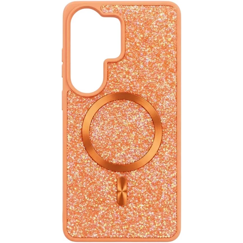 CROWNYX GlamAura Glitter Case for Samsung S25 Ultra, Magsafe Compatible, Bling Sparkle Shockproof Phone, Bumper Cover, Orange | SAMS25UL-MGSF-GA-ORG - Image 2