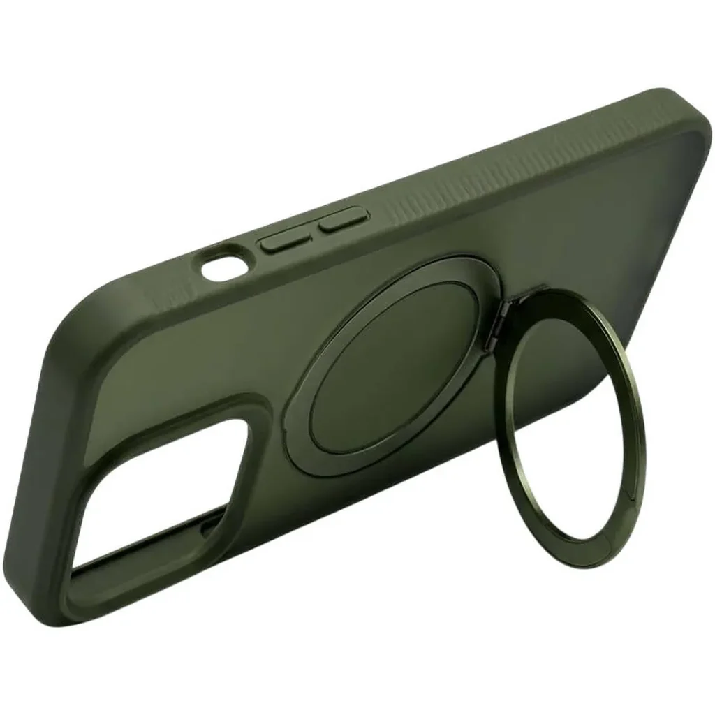 CROWNYX Aegis GripStand Pro Case for iPhone 14 Pro, Compatible with MagSafe, Shockproof, Slim Hybrid TPU Cover with Kickstand & Grip Ring, Green | IP14P-MGSF-AGSP-GRN - Image 2