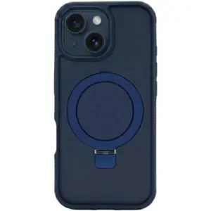 CROWNYX Aegis GripStand Pro Case for iPhone 15, Compatible with MagSafe, Shockproof, Slim Hybrid TPU Cover with Kickstand & Grip Ring, Blue | IP15-MGSF-AGSP-BLU