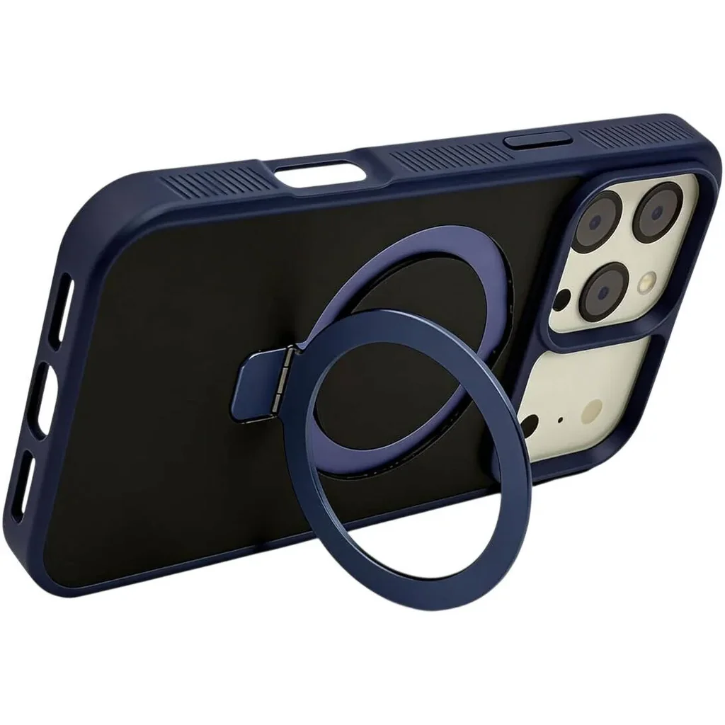 CROWNYX Aegis GripStand Pro Case for iPhone 17 Pro Max, Compatible with MagSafe, Shockproof, Slim Hybrid TPU Cover with Kickstand & Grip Ring, Blue | IP17PM-MGSF-AGSP-BLU - Image 3