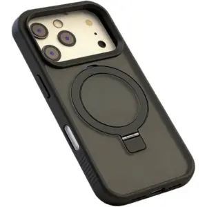 CROWNYX Aegis GripStand Pro Case for iPhone 17 Pro, Compatible with MagSafe, Shockproof, Slim Hybrid TPU Cover with Kickstand & Grip Ring, Black | IP17P-MGSF-AGSP-BLK