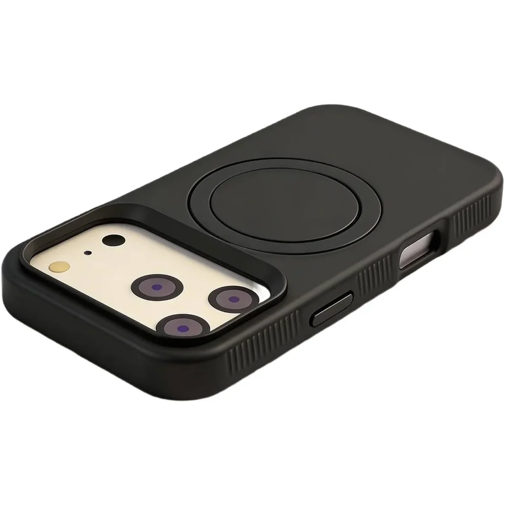 CROWNYX Aegis GripStand Pro Case for iPhone 17 Pro, Compatible with MagSafe, Shockproof, Slim Hybrid TPU Cover with Kickstand & Grip Ring, Black | IP17P-MGSF-AGSP-BLK - Image 2