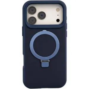 CROWNYX Aegis GripStand Pro Case for iPhone 17 Pro, Compatible with MagSafe, Shockproof, Slim Hybrid TPU Cover with Kickstand & Grip Ring, Blue | IP17P-MGSF-AGSP-BLU