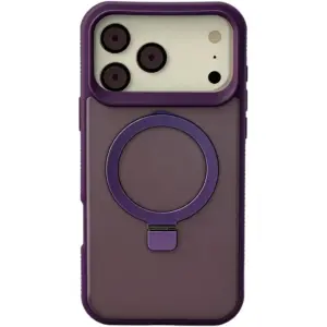 CROWNYX Aegis GripStand Pro Case for iPhone 17 Pro, Compatible with MagSafe, Shockproof, Slim Hybrid TPU Cover with Kickstand & Grip Ring, Purple | IP17P-MGSF-AGSP-PUR
