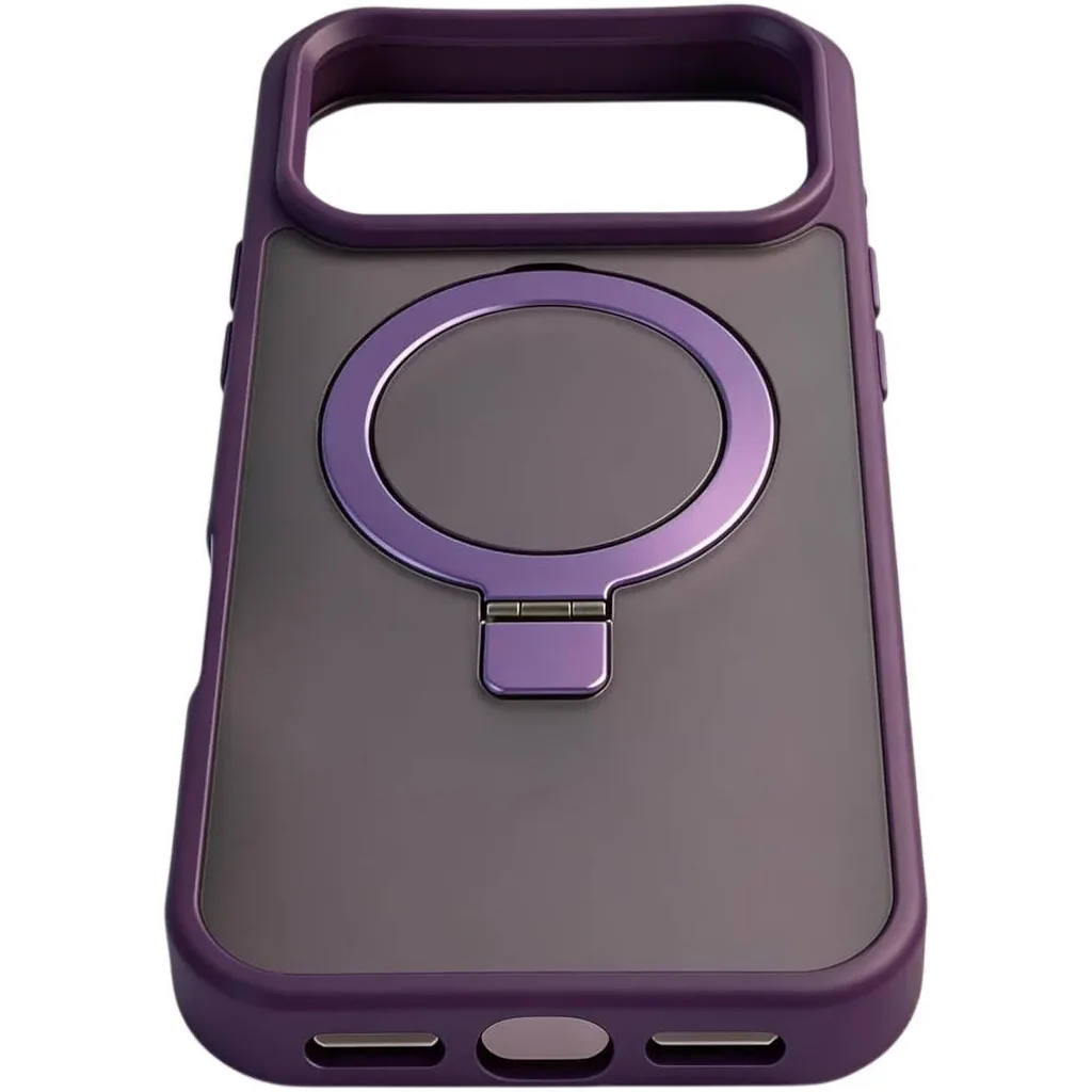 CROWNYX Aegis GripStand Pro Case for iPhone 17 Pro, Compatible with MagSafe, Shockproof, Slim Hybrid TPU Cover with Kickstand & Grip Ring, Purple | IP17P-MGSF-AGSP-PUR - Image 4