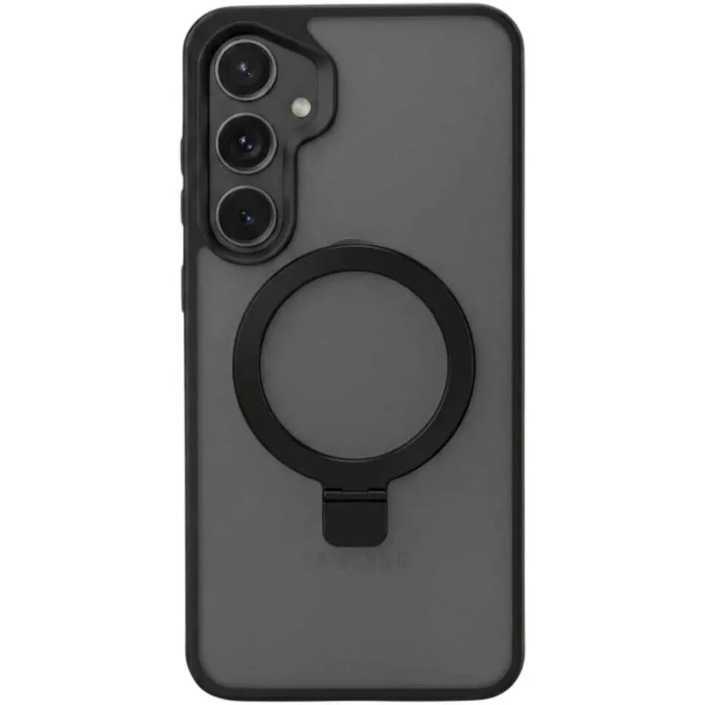 CROWNYX Aegis GripStand Pro Case for Samsung Galaxy S26, MagSafe Compatible, Shockproof, Slim Hybrid TPU Cover, Kickstand & Grip Ring, Black | SAMS26-MGSF-AGSP-BLK