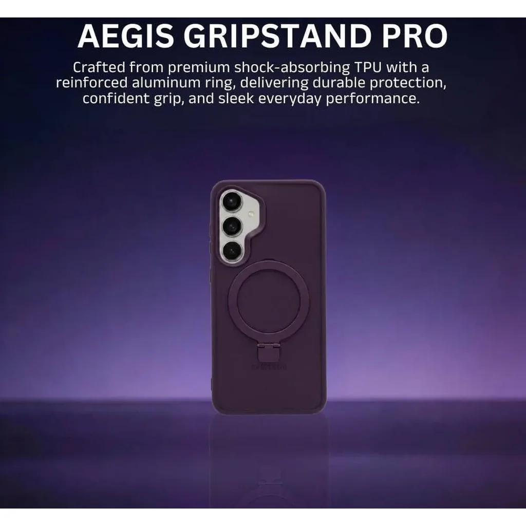 CROWNYX Aegis GripStand Pro Case for Samsung Galaxy S26, MagSafe Compatible, Shockproof, Slim Hybrid TPU Cover, Kickstand & Grip Ring, Purple | SAMS26-MGSF-AGSP-PUR - Image 2