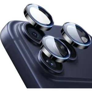 CROWNYX Camera 3D Individual Lens Protector for iPhone 17 Pro Max, 9H Tempered Glass, Anti Scratch, Anti-Oil, Anti-Shock, Dirt-Resistance, Pack of 1, Black | IP17PM-3DINDVL-CLP