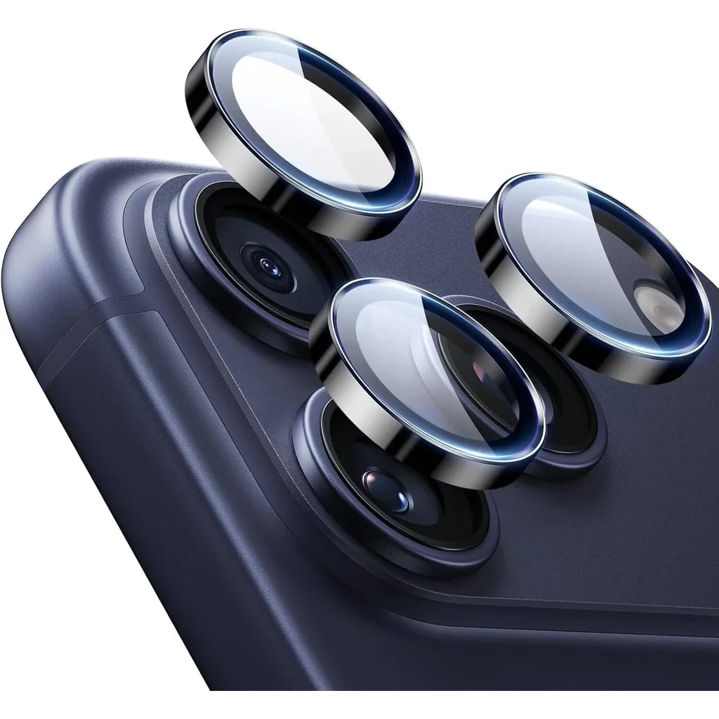 CROWNYX Camera 3D Individual Lens Protector for iPhone 17 Pro Max, 9H Tempered Glass, Anti Scratch, Anti-Oil, Anti-Shock, Dirt-Resistance, Pack of 1, Black | IP17PM-3DINDVL-CLP