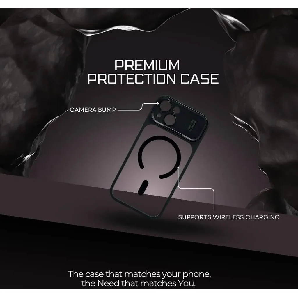 CROWNYX Fresh Aura Case for iPhone 15, Magsafe Compatible, Camera Control Cover, Military-Grade Drop Protection,TPU Case, Scretch Resistant, Black | IP15-MGSF-FA-BLK - Image 3