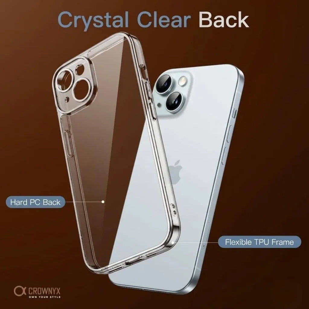 CROWNYX Hybrid PureClear Case for iPhone 14 Plus or 15 Plus, Magsafe Compatible, Military-Grade Drop Protection, Anti Scratch, Fingerprint Free, Clear | IP14PLS15PLS-MGSF-PC - Image 4