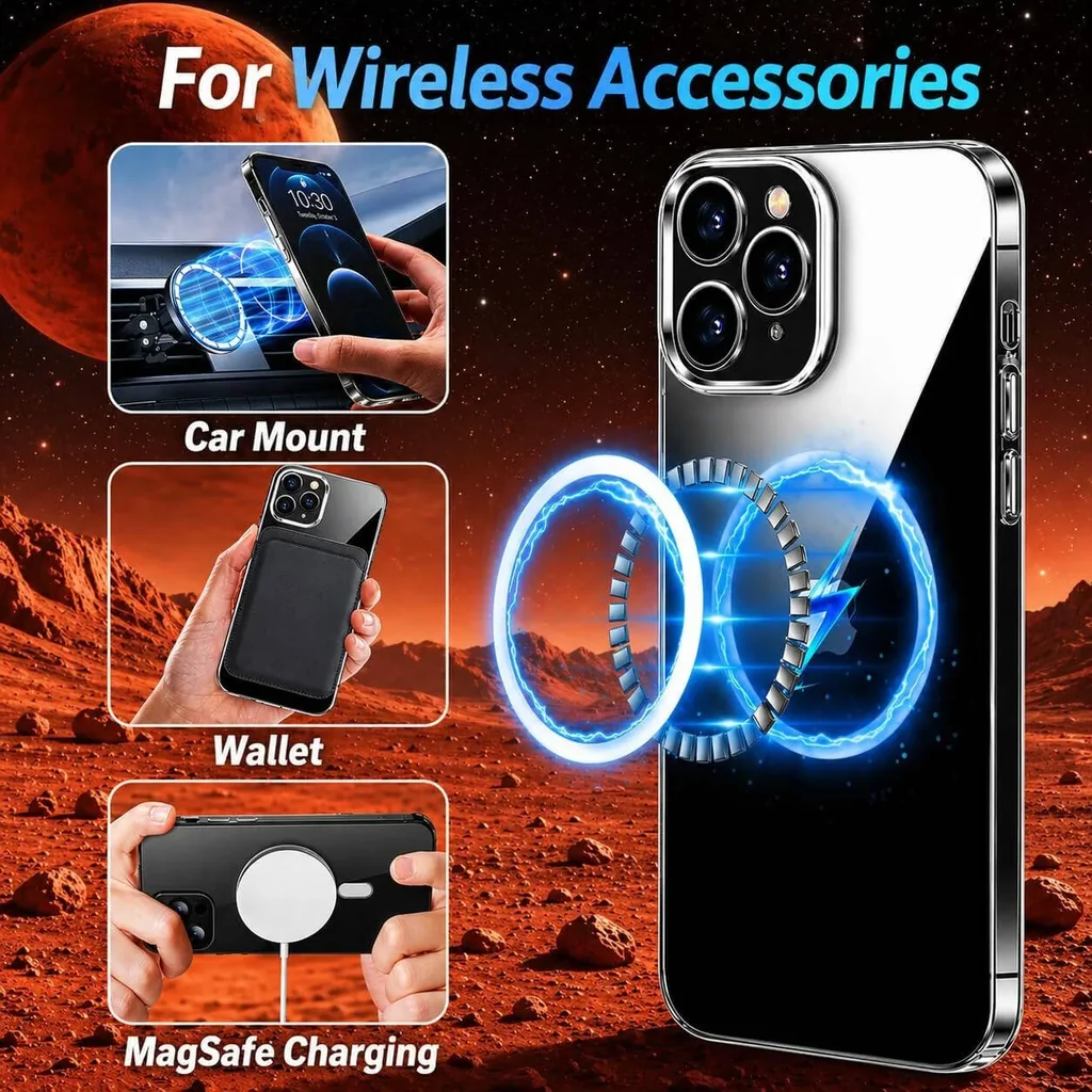 CROWNYX Hybrid PureClear Case for iPhone 15 Pro Max, Magsafe Compatible, Military-Grade Drop Protection, Anti Scratch, Fingerprint Free, Clear | IP15PM-MGSF-PC - Image 5