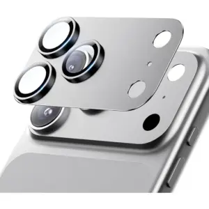 CROWNYX Prime Sheild Camera Lens Protector for iPhone 17 Pro, Full Aluminum Alloy Frame Cover, Militrary Grade Protection, 9H Tempered Glass, Anti Scratch, Silver | IP17P-PS-CLP-SLV