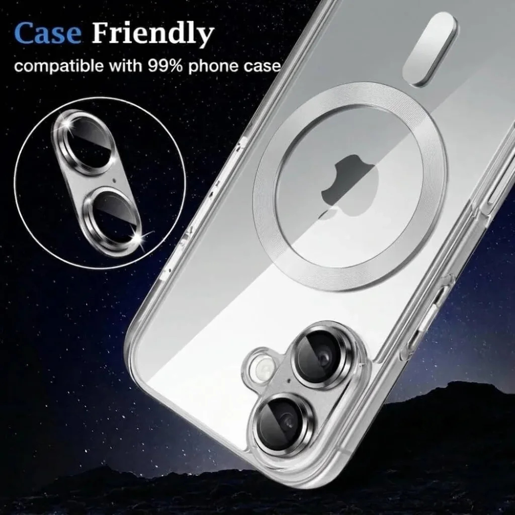 CROWNYX Prime Sheild Camera Lens Protector for iPhone 17, Full Aluminum Alloy Frame Cover, Militrary Grade Protection, 9H Tempered Glass, Anti Scratch, Silver | IP17-PS-CLP-SLV - Image 3