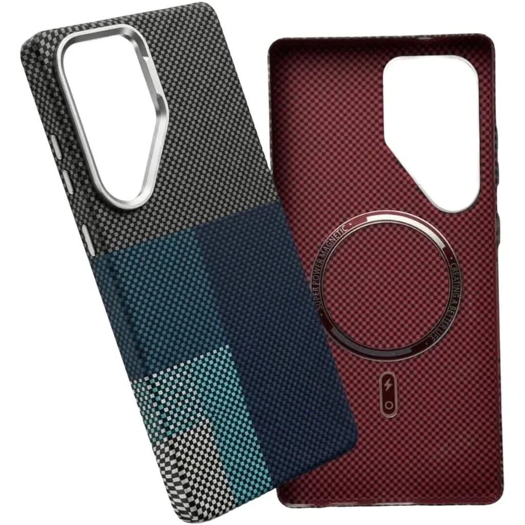 CROWNYX Carbon Fiber Case for Samsung Galaxy S25 Ultra, MagSafe Compatible, Ultra Slim Drop Resistant Cover, Anti-Slip, Anti-Scratch, Anti-Yellow, Blue | SAMS25UL-MGSF-FBONE-BLU - Image 3