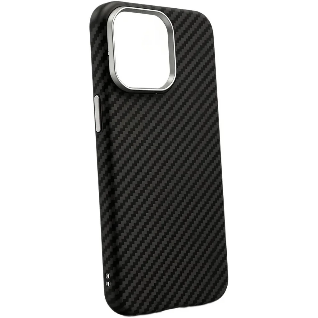 CROWNYX Carbon Fiber Case for iPhone 15 PRO, MagSafe Compatible, Ultra Slim Drop Resistant Cover, Anti-Slip, Anti-Scratch, Black | IP15P-MGSF-FBONE-BLK - Image 3