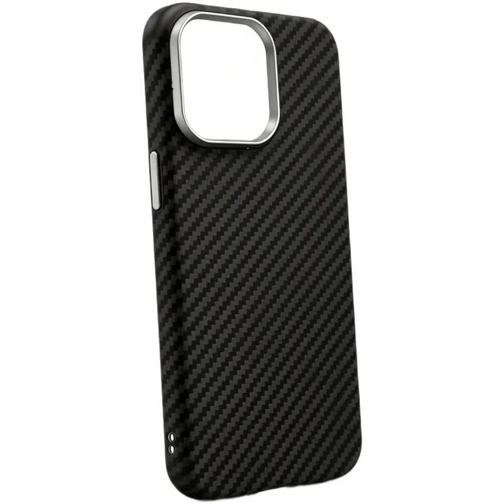 CROWNYX Carbon Fiber Case for iPhone 15, MagSafe Compatible, Ultra Slim Drop Resistant Cover, Anti-Slip, Anti-Scratch, Black | IP15-MGSF-FBONE-BLK - Image 2