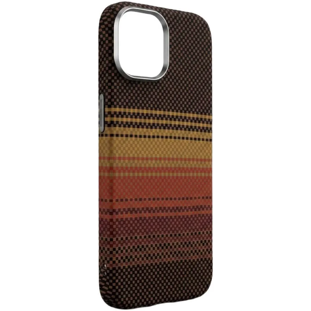 CROWNYX Carbon Fiber Case for iPhone 15, MagSafe Compatible, Ultra Slim Drop Resistant Cover, Anti-Slip, Anti-Scratch, Brown | IP15-MGSF-FBONE-BRN - Image 3