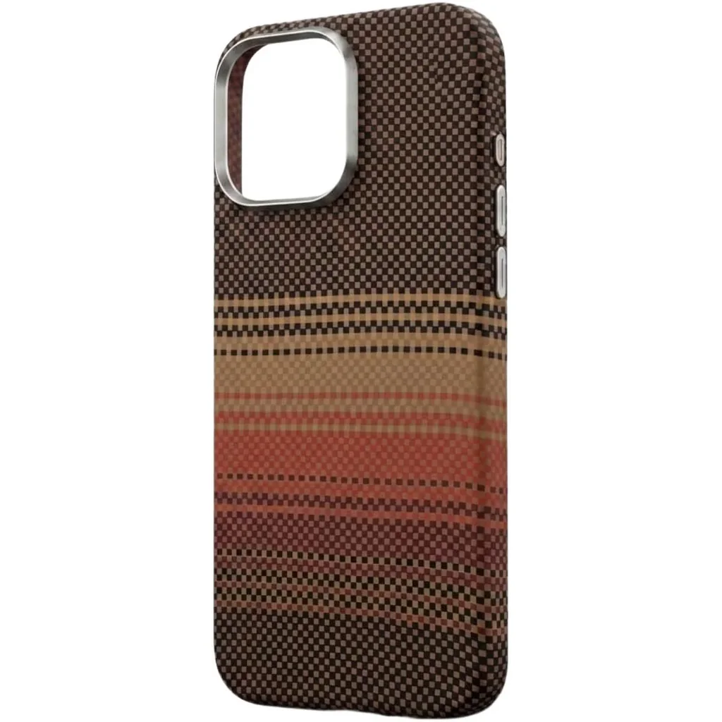 CROWNYX Carbon Fiber Case for iPhone 16 Pro, MagSafe Compatible, Ultra Slim Drop Resistant Cover, Anti-Slip, Anti-Scratch, Brown | IP16P-MGSF-FBONE-BRN - Image 2