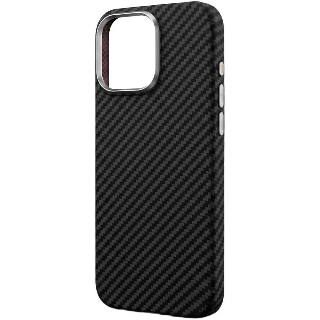 CROWNYX Carbon Fiber Case for iPhone 16 Pro Max, MagSafe Compatible, Ultra Slim Drop Resistant Cover, Anti-Slip, Anti-Scratch, Black | IP16PM-MGSF-FBONE-BLK - Image 2