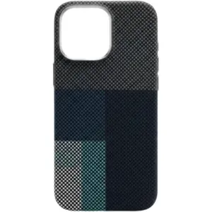 CROWNYX Carbon Fiber Case for iPhone 16 Pro Max, MagSafe Compatible, Ultra Slim Drop Resistant Cover, Anti-Slip, Anti-Scratch, Blue | IP16PM-MGSF-FBONE-BLU