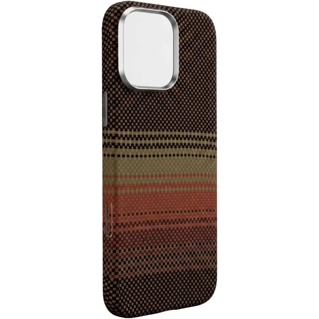 CROWNYX Carbon Fiber Case for iPhone 16 Pro Max, MagSafe Compatible, Ultra Slim Drop Resistant Cover, Anti-Slip, Anti-Scratch, Brown | IP16PM-MGSF-FBONE-BRN - Image 3