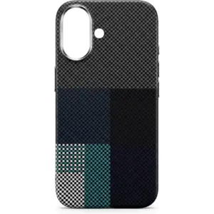 CROWNYX Carbon Fiber Case for iPhone 16, MagSafe Compatible, Ultra Slim Drop Resistant Cover, Anti-Slip, Anti-Scratch, Blue | IP16-MGSF-FBONE-BLU