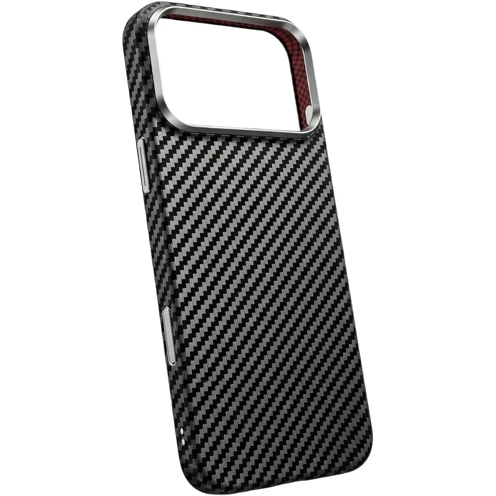CROWNYX Carbon Fiber Case for iPhone 17 Pro, MagSafe Compatible, Ultra Slim Drop Resistant Cover, Anti-Slip, Anti-Scratch, Black | IP17P-MGSF-FBONE-BLK - Image 2