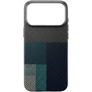 CROWNYX Carbon Fiber Case for iPhone 17 Pro, MagSafe Compatible, Ultra Slim Drop Resistant Cover, Anti-Slip, Anti-Scratch, Blue | IP17P-MGSF-FBONE-BLU