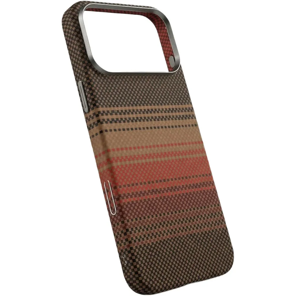 CROWNYX Carbon Fiber Case for iPhone 17 Pro, MagSafe Compatible, Ultra Slim Drop Resistant Cover, Anti-Slip, Anti-Scratch, Brown | IP17P-MGSF-FBONE-BRN - Image 3