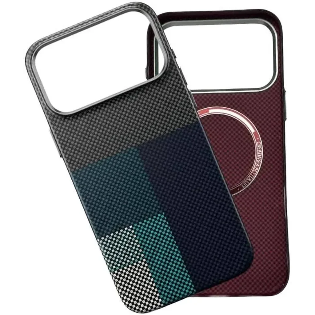CROWNYX Carbon Fiber Case for iPhone 17 Pro Max, MagSafe Compatible, Ultra Slim Drop Resistant Cover, Anti-Slip, Anti-Scratch, Blue | IP17PM-MGSF-FBONE-BLU - Image 4