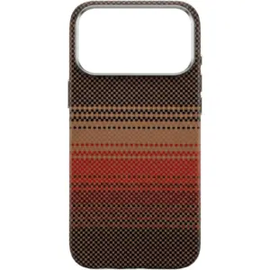 CROWNYX Carbon Fiber Case for iPhone 17 Pro Max, MagSafe Compatible, Ultra Slim Drop Resistant Cover, Anti-Slip, Anti-Scratch, Brown | IP17PM-MGSF-FBONE-BRN