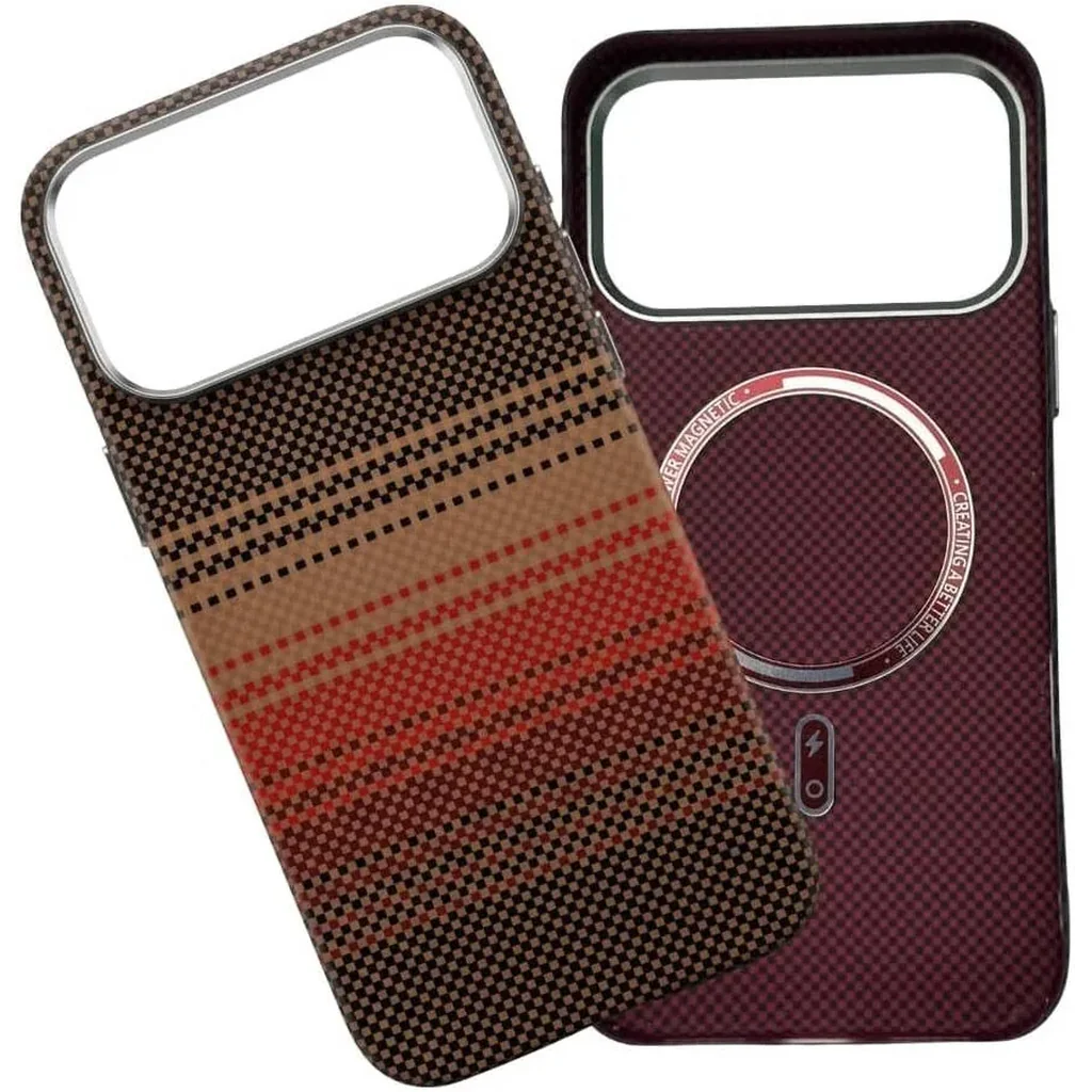 CROWNYX Carbon Fiber Case for iPhone 17 Pro Max, MagSafe Compatible, Ultra Slim Drop Resistant Cover, Anti-Slip, Anti-Scratch, Brown | IP17PM-MGSF-FBONE-BRN - Image 4
