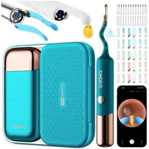 Bebird EarSight Ultra Visual Earwax Removal Kit 2K 10MP Endoscope Ear Camera with LED Light, Smart Tweezers, WiFi & Bluetooth, USB-C Rechargeable Safe Ear Cleaning Tool, Ocean Blue | ULTRA
