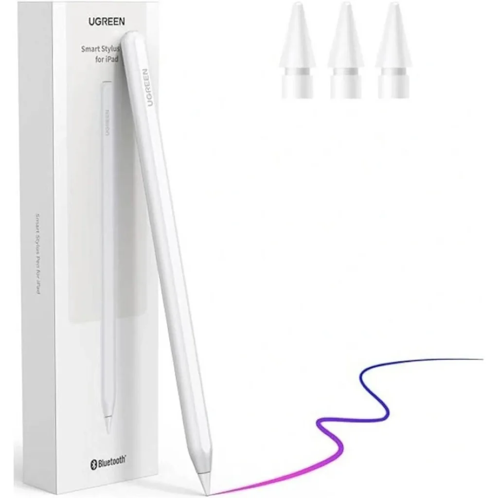 UGREEN Wireless Charging Smart Stylus Pen for iPad, Wireless Charging Active Stylus Pencil, Magnetic Attachment, Palm Rejection, Tilt Sensitivity, 1.5mm Precision Tip, White | 15910 - Image 2