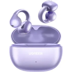 UGREEN HiTune S3 True Wireless Earbuds, Open Ear Bluetooth 5.4 Earphones, Clip On Sports Headphones, 30H Playtime, IPX5 Water Resistant, USB C Charging, Purple | 55430