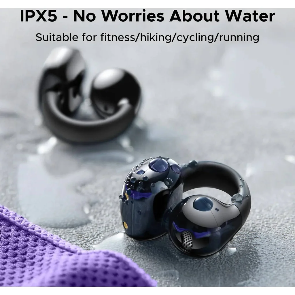 UGREEN HiTune S3 True Wireless Earbuds, Open Ear Bluetooth 5.4 Earphones, Clip On Sports Headphones, 30H Playtime, IPX5 Water Resistant, USB C Charging, Purple | 55430 - Image 6