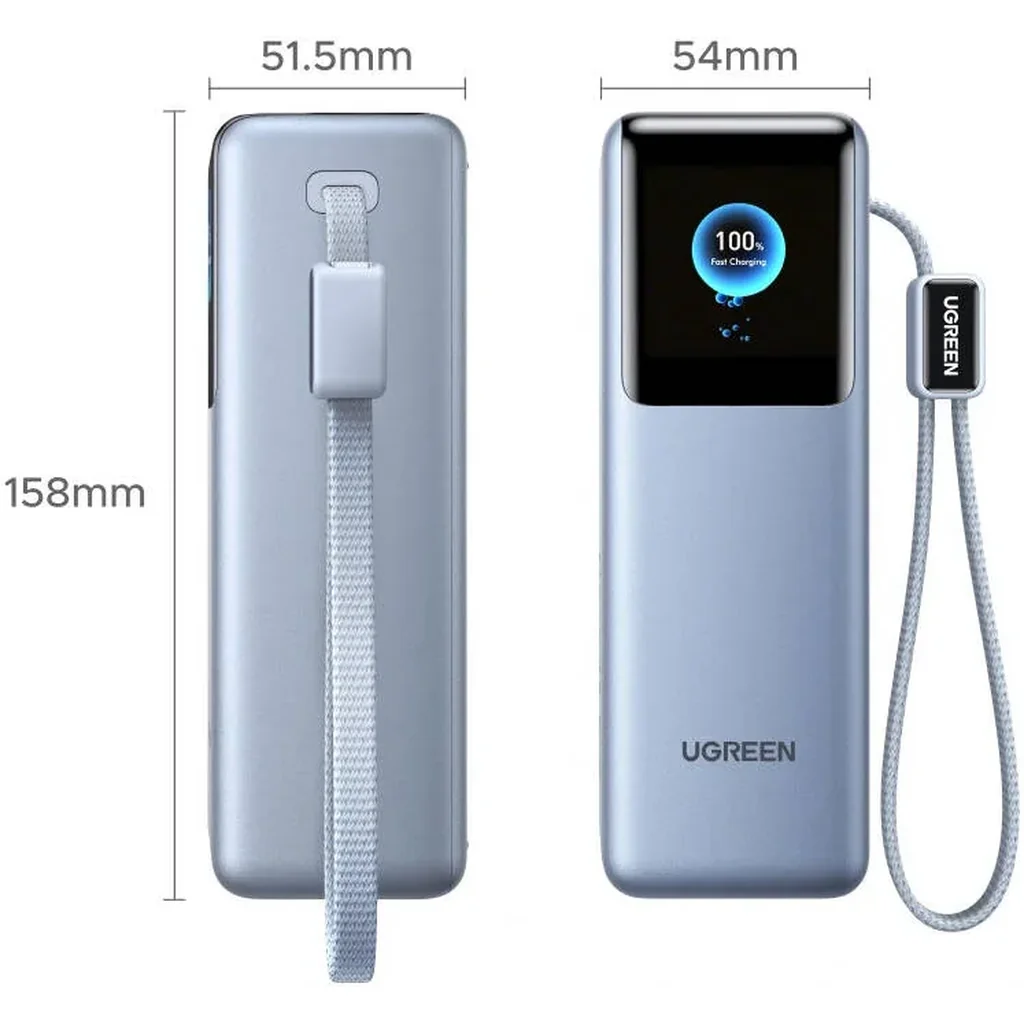 UGREEN Nexode Pro 25000mAh 200W Power Bank PB728, Dual Built-in USB-C Cables, TFT Smart Display, PD Fast Charging Portable Charger, Black | PB728-75702B - Image 19