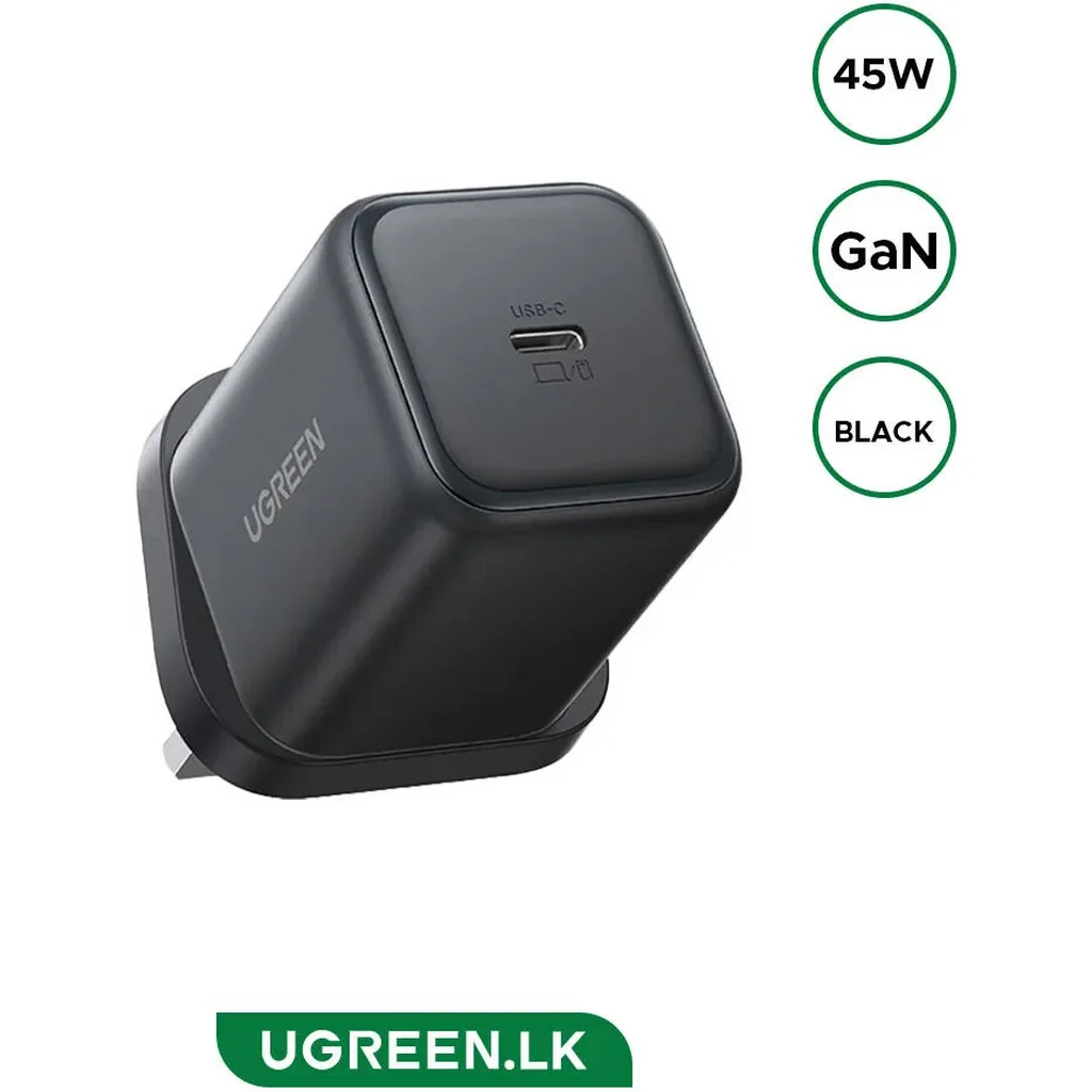 UGREEN 45W USB-C GaN Fast Charger UK Plug, PD 3.0 PPS QC 4.0+ Compact Wall Charger for MacBook, iPhone, iPad & Samsung Galaxy, Black | 65056 - Image 2